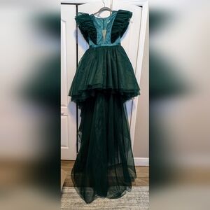 Mark Defang High Low Multi Layer Gown